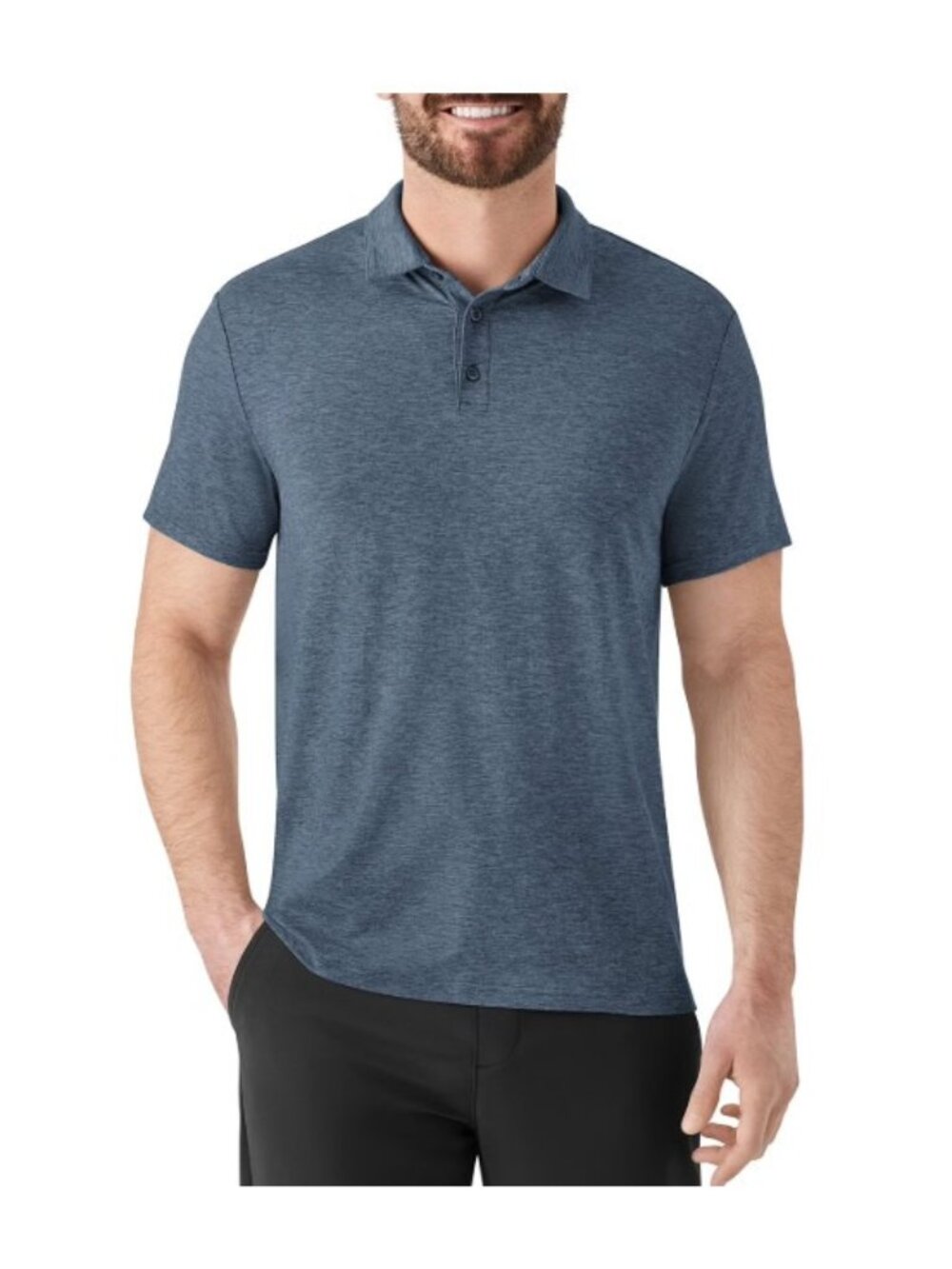 Member's Mark Men's Favorite Soft Polo Blue Heather-Size Medium-NWT